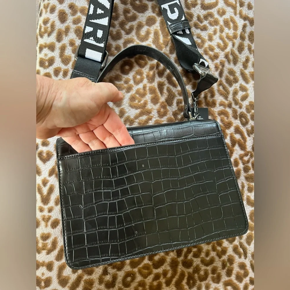 NEW Karl Lagerfeld Paris Simone Chic Crossbody Bag Purse Black Vegan Not Leather - Picture 7 of 9